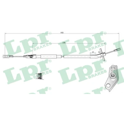 Kuva LPR C0445B Käsijarruvaijeri 1525/1350 Levyjarru MERCEDES BENZ: Sprinter 3 T Van, Bussi, VOLKSWAGEN: LT 28 46 2 Kasten