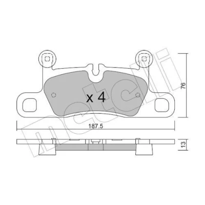 Kuva METELLI 22 1315 0 Jarrupalat Kulumisenilmaisemelle