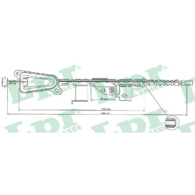 Kuva LPR C0483B Käsijarruvaijeri 1665/1515 Levyjarru NISSAN: Almera Tino