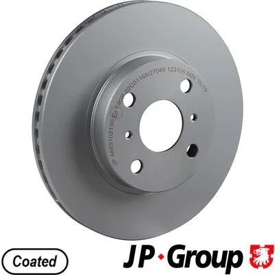 Kuva JP GROUP 4863102100 Jarrulevyt Etuakseli 255 22 4 Tuuletettu pinnoitettu TOYOTA: Yaris II Hatchback, III Hatchback