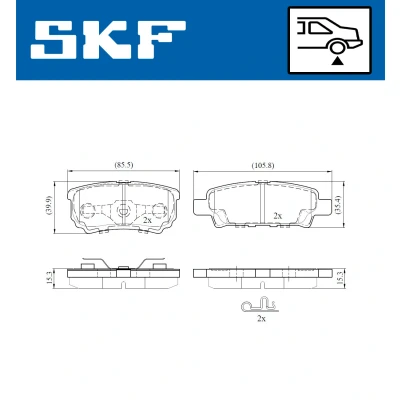 Kuva SKF VKBP 90416 A Jarrupalat akustisella kulumavaroittimella MITSUBISHI: Lancer 8 Limousine