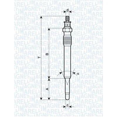 Kuva MAGNETI MARELLI 062900001304 Hehkutulppa 11V 10A M10X1 FIAT: Scudo I Van, Ducato II Flatbed Kuorma auto/Alusta, Bussi, PEUGEOT: 206 SW