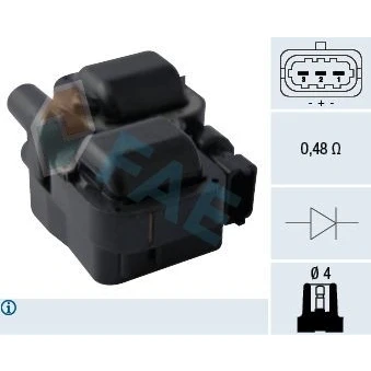 Kuva Sytytyspuola CHRYSLER, MERCEDES BENZ, SKODA, SSANGYONG OE 000 158 73 03, 78 34301166118