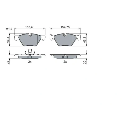 Kuva BOSCH 0 986 424 620 Jarrupalat Low Metallic BMW: 5 Touring, Sedan