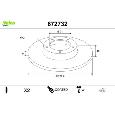Kuva VALEO Jarrulevy TOYOTA: Proace I Van / Farmari, CITROËN: Jumpy II MPV, Van, FIAT: Scudo II, 672732 424923,424991,9404249918