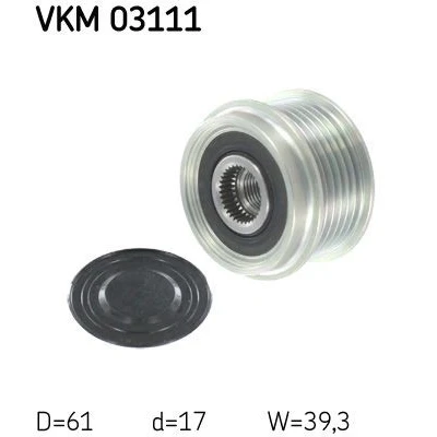 Kuva SKF VKM 03111 Laturin Vapaakytkin 39,3 VOLKSWAGEN: Polo IV Hatchback, SEAT: Ibiza 3