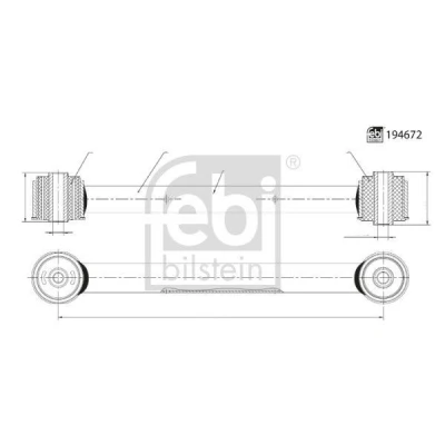 Kuva FEBI BILSTEIN 194672 Alatukivarsi kumilaakereilla Taka akseli, vasen, oikea Poikittaistukivarsi Teräs JEEP: GRAND CHEROKEE 3