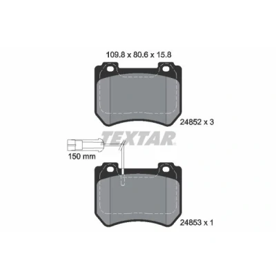 Kuva TEXTAR 2485201 Jarrupalat kulumisvaroitinkoskettimella ALFA ROMEO: 159 Sportwagon, Sedan, Brera