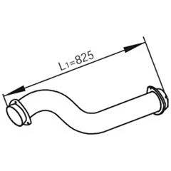Kuva DINEX 82165 Pakoputki 825, 825mm Keskellä 390mm 160mm