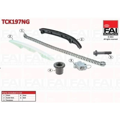 Kuva FAI AutoParts TCK197NG Jakoketjusarja ilman tiivisteitä, Hammaspyörillä Yksinkertainen, Ketju hiljainen