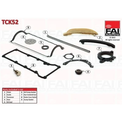 Kuva FAI AutoParts TCK52 Jakoketjusarja Yksinkertainen, Niittiketju Yläpuolella FORD: FIESTA 5