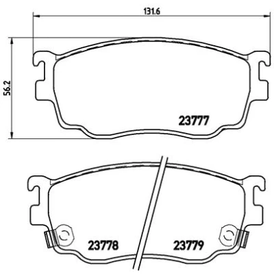 Kuva BREMBO P 49 026 Jarrupalat akustisella kulumavaroittimella Ilman tarvikkeita MAZDA: 626 V Hatchback, Sedan, Farmari