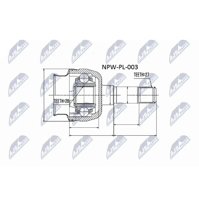 Kuva NTY NPW PL 003 Vetonivel Etuakseli, vasen, oikea OPEL: Vectra C Caravan, CC, SAAB: 9 3 Sedan