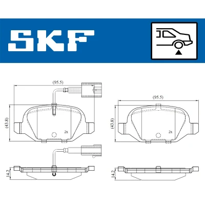 Kuva SKF VKBP 90391 E Jarrupalat Sis. kulumisenilmaisimen
