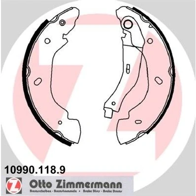 Kuva ZIMMERMANN 10990.118.9 Jarrukengät 254 52 Vivulla, Valokuva vastaa toimituslaajuutta FORD: Transit Mk5 Bussi, Van, Connect Mk1 Van