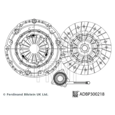 Kuva BLUE PRINT ADBP300218 Kytkinpaketti kolmiosainen Irroitusmekanismilla, synteettinen rasva 241mm VOLKSWAGEN: Passat B7 Variant, Golf 7 Variant