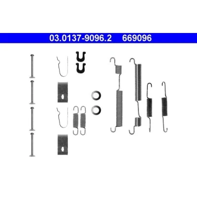Kuva ATE 03.0137 9096.2 Tarvikesarja Jarrukengät HONDA: CIVIC 6 Stufenheck, 4 Hatchback