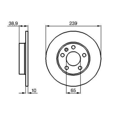 Kuva BOSCH 0 986 478 894 Jarrulevyt 239 10 5 100 täysi rasvattu VOLKSWAGEN: GOLF 3, Passat B3/B4 Variant, 3 Variant