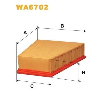 Kuva WIX FILTERS WA6702 Ilmansuodatin 70mm 213mm Suodatinpanos SKODA: Fabia 2, Roomster, VOLKSWAGEN: Polo IV Hatchback, SEAT: Ibiza 4