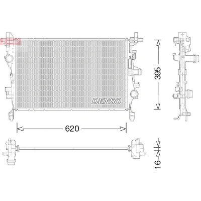 Kuva DENSO DRM09044 Jäähdytin 620 395 16
