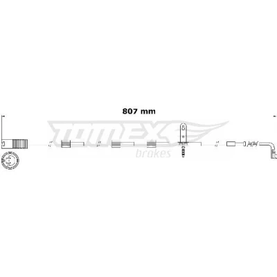 Kuva TOMEX brakes TX 31 00 Jarrupalojen Kulumisen Ilmaisin Etuakseli MINI: Hatchback, Clubman, Cabriolet