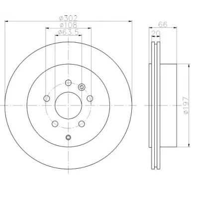 Kuva VAICO V48 80007 Jarrulevyt Taka akseli 302 20 5 108 Tuuletettu Original Quality LAND ROVER: Freelander 2 SUV