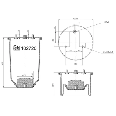 Kuva FEBI BILSTEIN 102720 Metallipalje, ilmajousitus