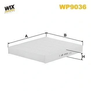 Kuva WIX FILTERS WP9036 Raitisilmasuodatin Hiukkassuodatin 251mm 216mm 32mm VOLKSWAGEN: Polo V Hatchback, IV III Classic