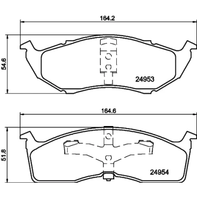Kuva HELLA 8DB 355 014 971 Jarrupalat Ei kulumisenilmaisimelle CHRYSLER: VOYAGER 4, Neon 2, I