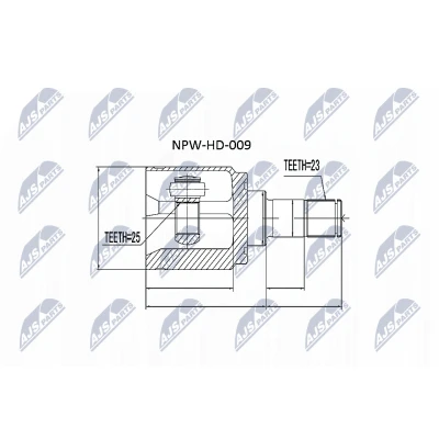 Kuva NTY NPW HD 009 Vetonivel Taka akseli, vasen, oikea HONDA: CR V 1, 3, Accord 7 Limousine