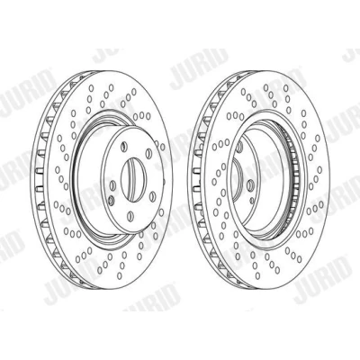 Kuva JURID 562101JC 1 Jarrulevyt 330 32 5 112 rei&#039;itetty/tuuletettu sisältä pinnoitettu Ruuveilla MERCEDES BENZ: S sarja Sedan, Coupe