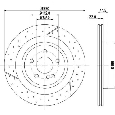 Kuva HELLA 8DD 355 126 441 Jarrulevyt MERCEDES BENZ: CLA Coupe, Farmari, A sarja