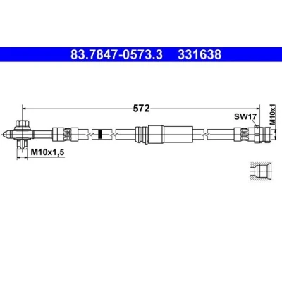 Kuva ATE 83.7847 0573.3 Jarruletku 572mm M10x1mm
