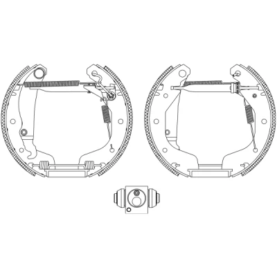 Kuva TEXTAR Shoe Kit Pro 84044801 Jarrukenkäsarja, Rumpujarru Pyörän jarrun sylinterillä, Säätöelementillä