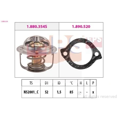 Kuva EPS 1.880.354 Termostaatti 85 52 Made in Italy OE Equivalent Tiivisteillä MAZDA: MX 5 2, FAMILIA 5, FORD: Ranger Mk2