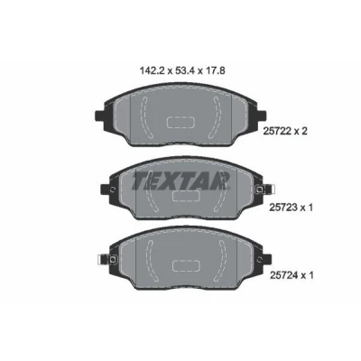 Kuva TEXTAR 2572201 Jarrupalat akustisella kulumavaroittimella CHEVROLET: Aveo Hatchback