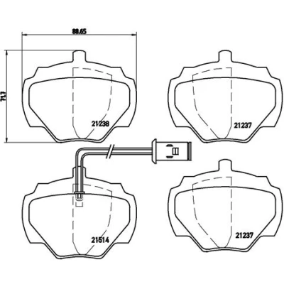 Kuva BREMBO P 44 003 Jarrupalat Sis. kulumisenilmaisimen Ilman tarvikkeita LAND ROVER: Discovery 1, Range Rover 1