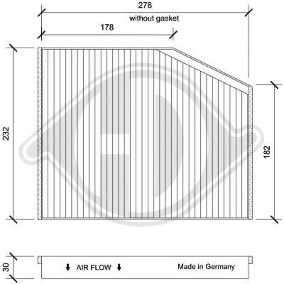 Kuva DIEDERICHS DCI1255 Raitisilmasuodatin Aktiivihiilisuodatin 280 232 30 Climate FORD: Transit V363 Van, Bussi