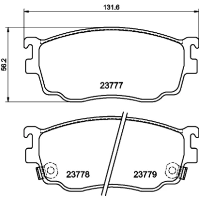 Kuva HELLA 8DB 355 011 561 Jarrupalat akustisella kulumavaroittimella MAZDA: 626 V Hatchback, Sedan, Farmari
