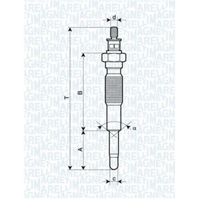 Kuva MAGNETI MARELLI 062900063304 Hehkutulppa 11V 10A M10X1,25 FORD: Ranger Mk2, MAZDA: B sarja Pick up