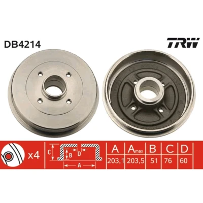 Kuva TRW DB4214 Jarrurumpu 234 RENAULT: MEGANE 1, CLIO 2, DACIA: Logan I MCV