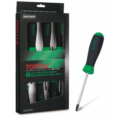 Kuva TOPTUL GAAE0610 Ruuvimeisselisarja 6 Muovi Torx T10, T15, T20, T25, T30, T40 Laatikko (kartonki)