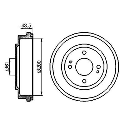 Kuva BOSCH 0 986 477 081 Jarrurumpu 239 Taka akseli HONDA: CIVIC 6 Hatchback