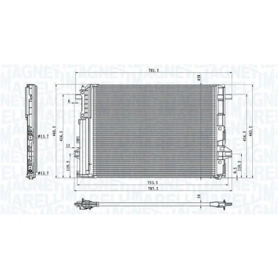 Kuva MAGNETI MARELLI 350203758000 Ilmastoinnin Lauhdutin Vedenerottimella 626x458x16 458 626 16 MERCEDES BENZ: CLA Farmari