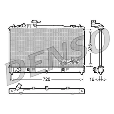 Kuva DENSO DRM44021 Jäähdytin Alumiini 375 728 16 MAZDA: 6 Sedan, Farmari
