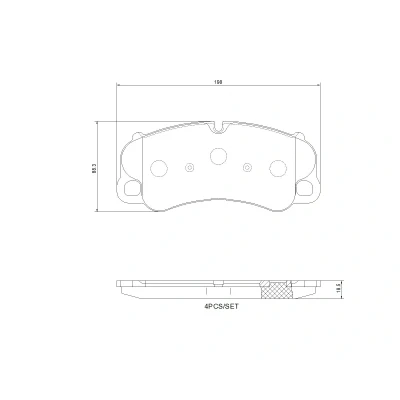 Kuva BREMBO P 65 054 Jarrupalat Kulumisenilmaisemelle Huudonvaimennuspellillä Ilman tarvikkeita