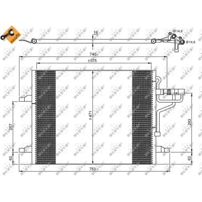 Kuva NRF EASY FIT 35936 Ilmastoinnin Lauhdutin Tiivisterenkaalla 11,8 Alumiini 575 FORD: KUGA 1