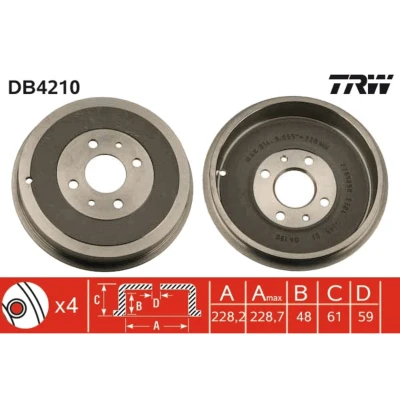Kuva TRW DB4210 Jarrurumpu FIAT: Fiorino III Van / Farmari, Uno Hatchback, Doblo I Farmari