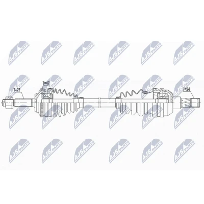 Kuva NTY NPW DW 039 Vetoakseli Etuakseli, vasen CHEVROLET: Kalos Hatchback