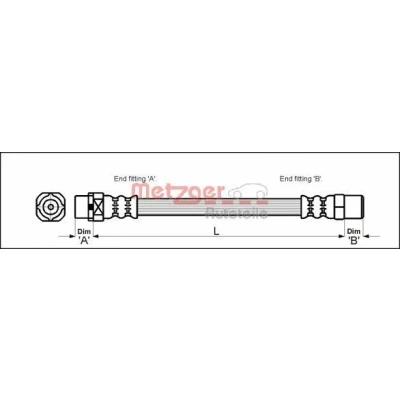 Kuva METZGER 4110053 Jarruletku 202 F10 x 1 BMW: 3 Sedan, Cabriolet, Coupe